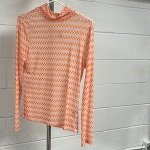 Maeve sheer printed turtleneck